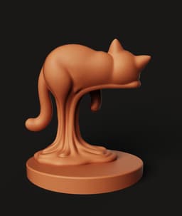 Melting Ginger Cat STL | Surreal Pop Art 3D Print | Liquid Cat Decor 3d model
