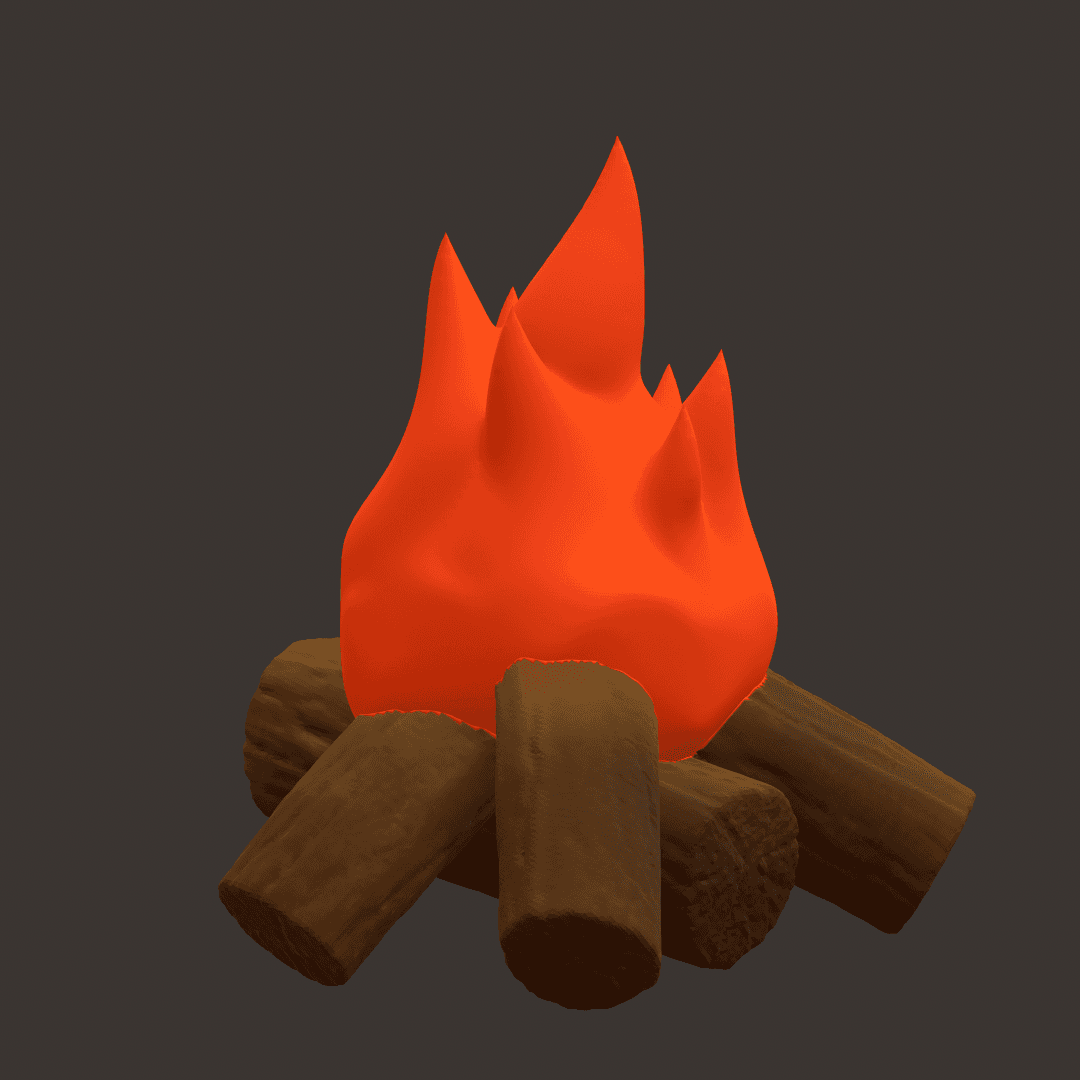 Brick oven + log fire 3d model