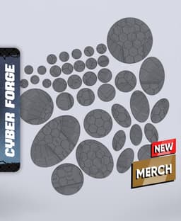 Black Heresy Bases - With Free Cyberpunk Warhammer - 40k Sci-Fi Gift Ideas for RPG and Wargamers 3d model