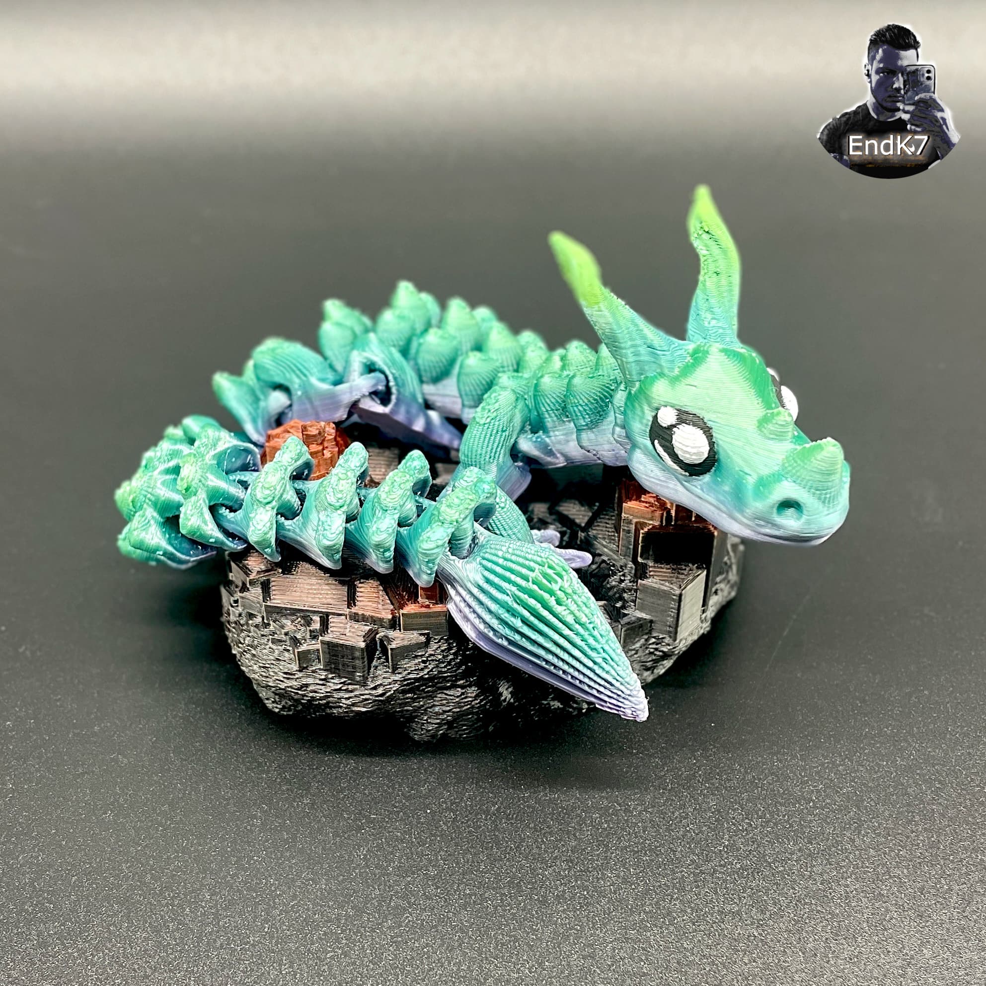 Graceful Dragon - Articulated - Print in Place - No Supports - Flexi - Fantasy 3d model