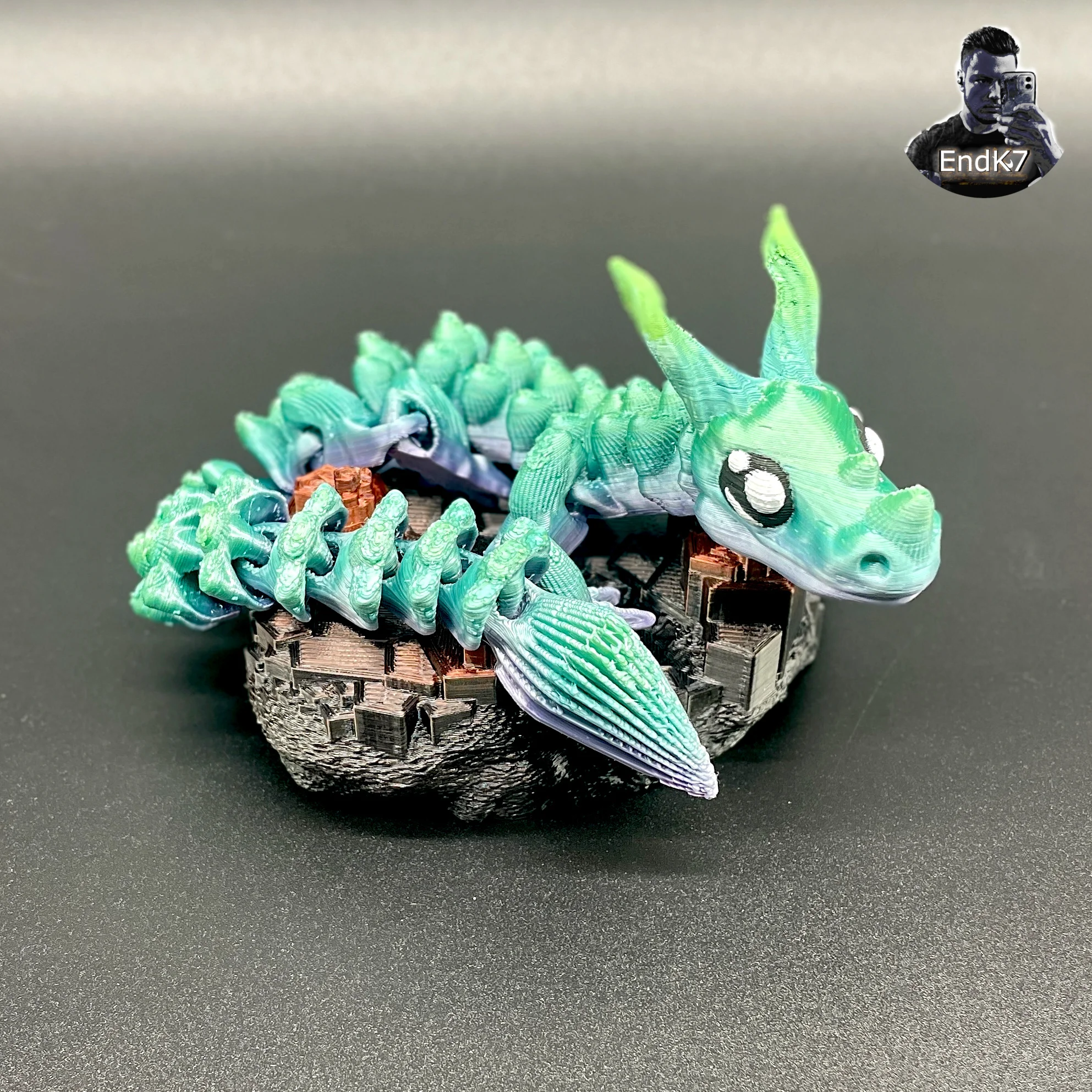 Graceful Dragon - Articulated - Print in Place - No Supports - Flexi - Fantasy 3d model