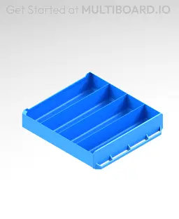 4x1x4 LU - Row Divided - MultiBin Simple Drawer 3d model