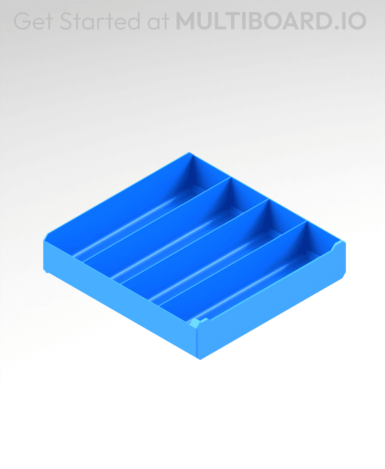 4x1x4 LU - Row Divided - MultiBin Simple Drawer 3d model