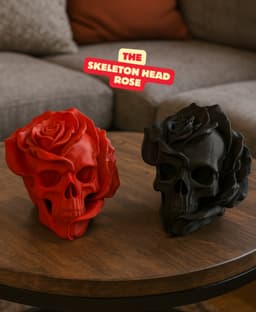THE SKELETON HEAD ROSE / FORBIDDEN ROSE / GOTHIC DECOR / HALLOWEEN DECOR 3d model