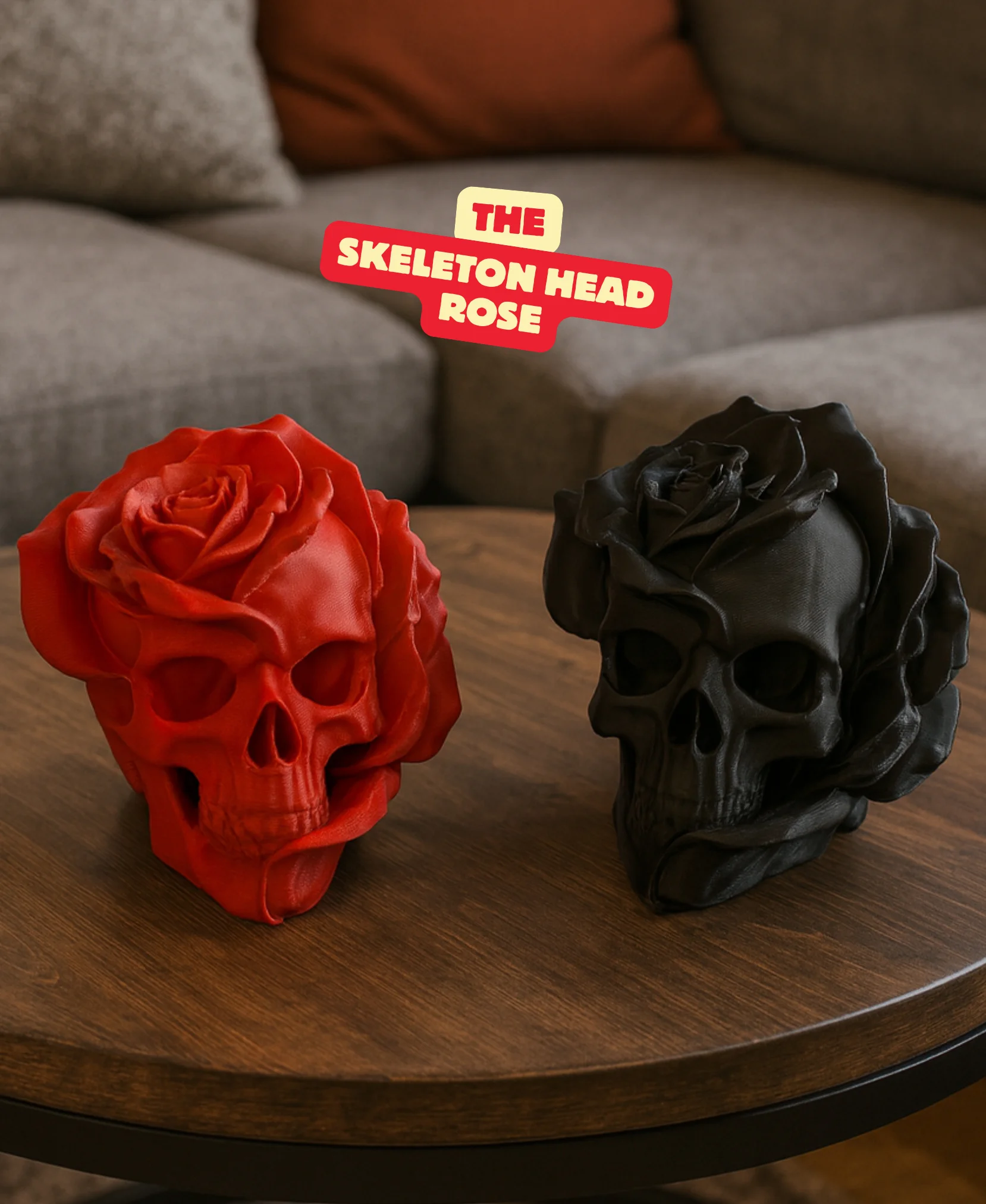 THE SKELETON HEAD ROSE / FORBIDDEN ROSE / GOTHIC DECOR / HALLOWEEN DECOR 3d model