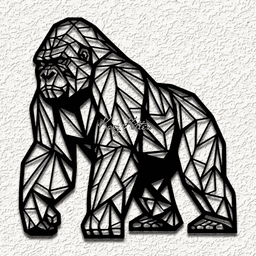 GEOMETRIC 3D GORILLA WALL ART HOME DECOR 3d model