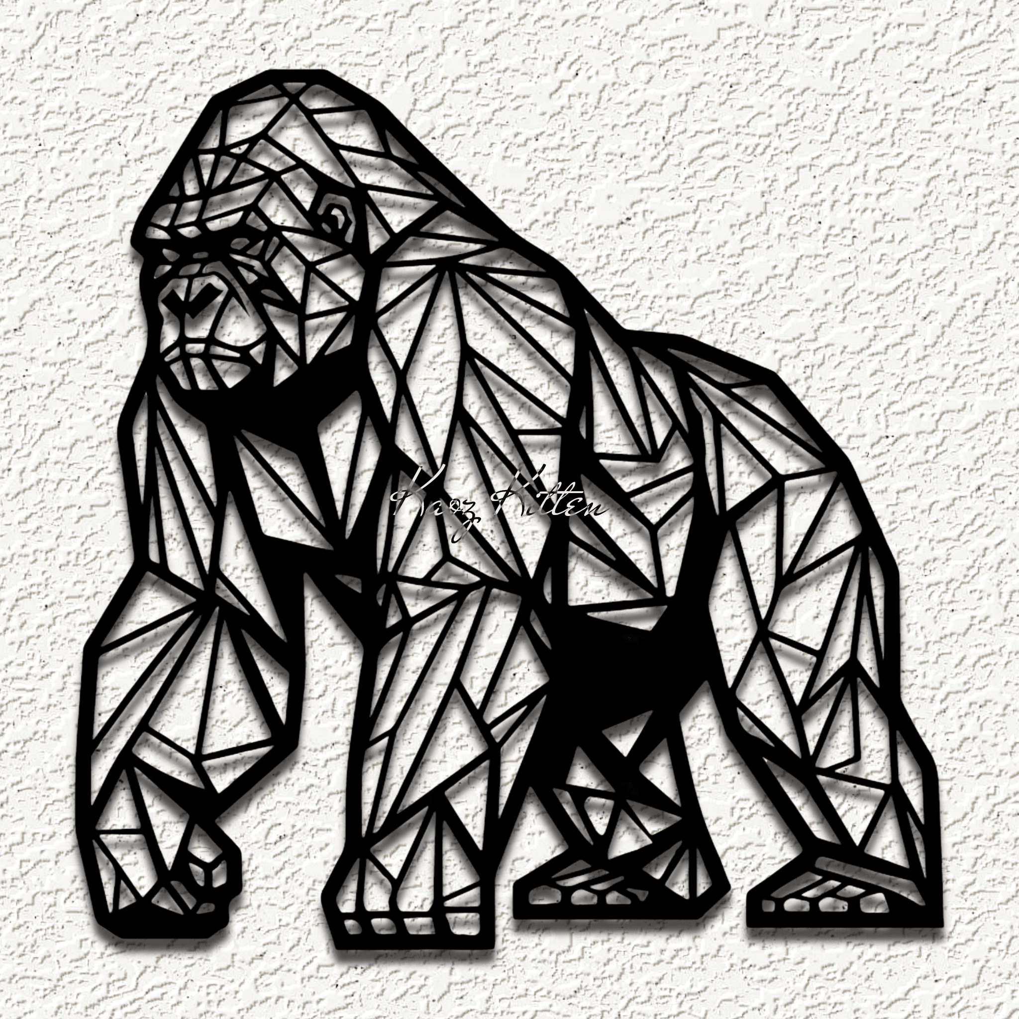 GEOMETRIC 3D GORILLA WALL ART HOME DECOR 3d model