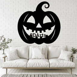 Carved Pumpkin 2D Wall Art/Window Art - Digital STL & SVG Files for 3D Printing and Laser Cutting 3d model