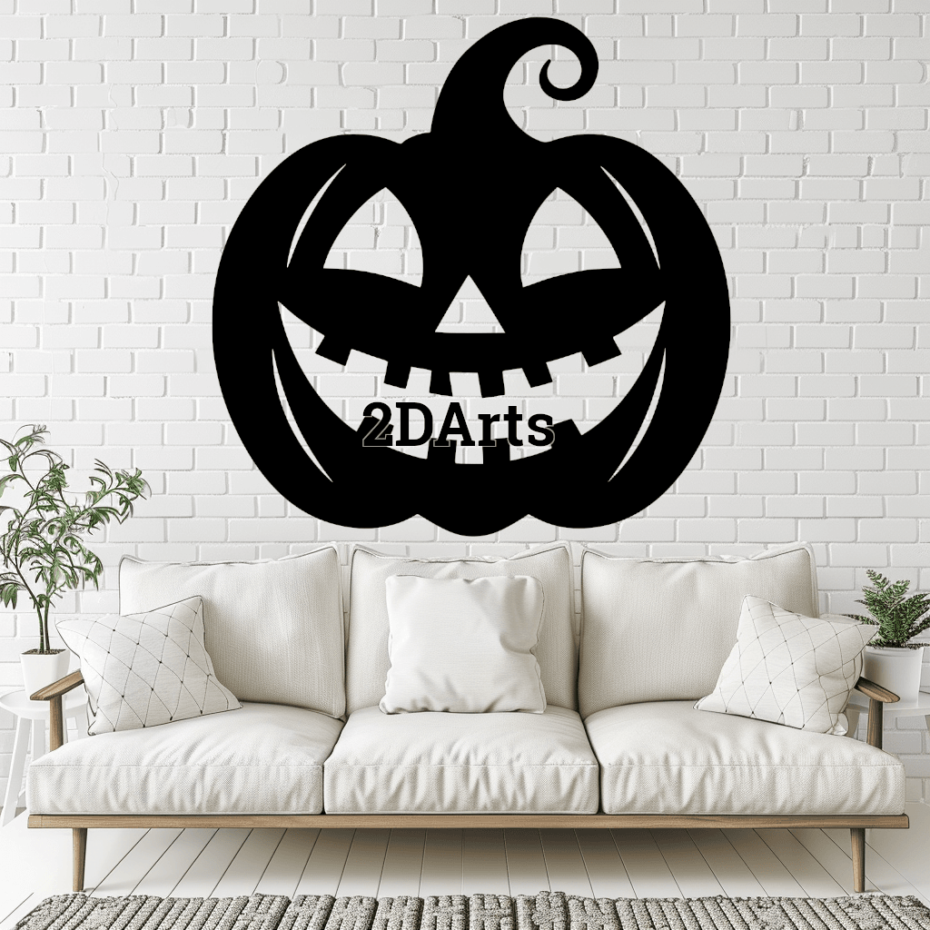 Carved Pumpkin 2D Wall Art/Window Art - Digital STL & SVG Files for 3D Printing and Laser Cutting 3d model