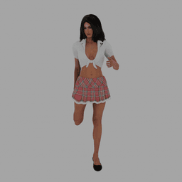 Megan School Girl Skirt v2 3d model