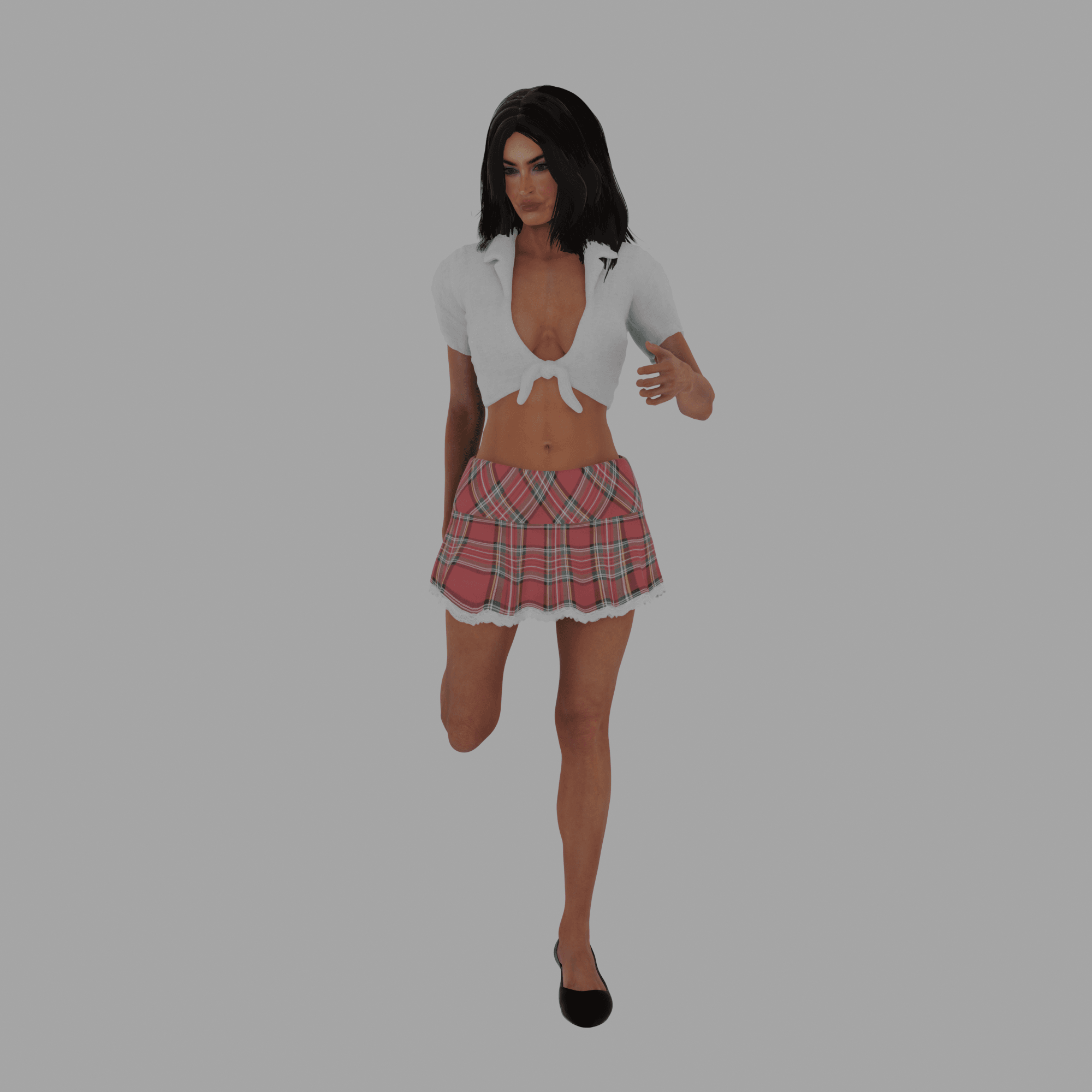 Megan School Girl Skirt v2 3d model
