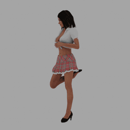 Megan School Girl Skirt v2 3d model