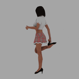 Megan School Girl Skirt v2 3d model