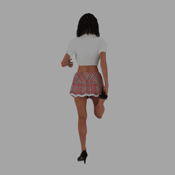 Megan School Girl Skirt v2 3d model