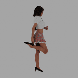 Megan School Girl Skirt v2 3d model