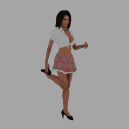 Megan School Girl Skirt v2 3d model