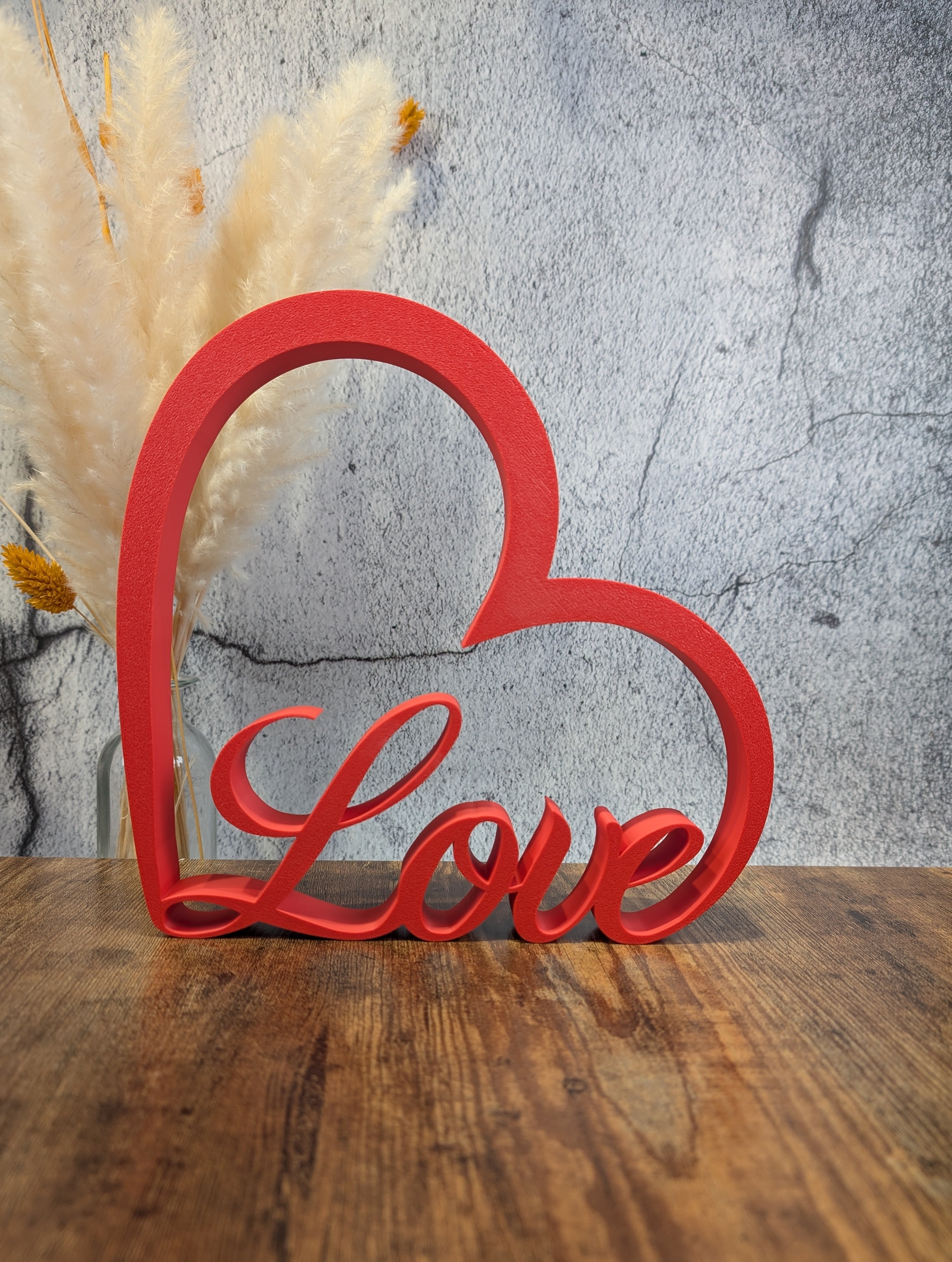 Standing Heart with Love text, Valentine's Gift 3d model