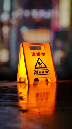 Japanese lamp wet floor sign 3d model