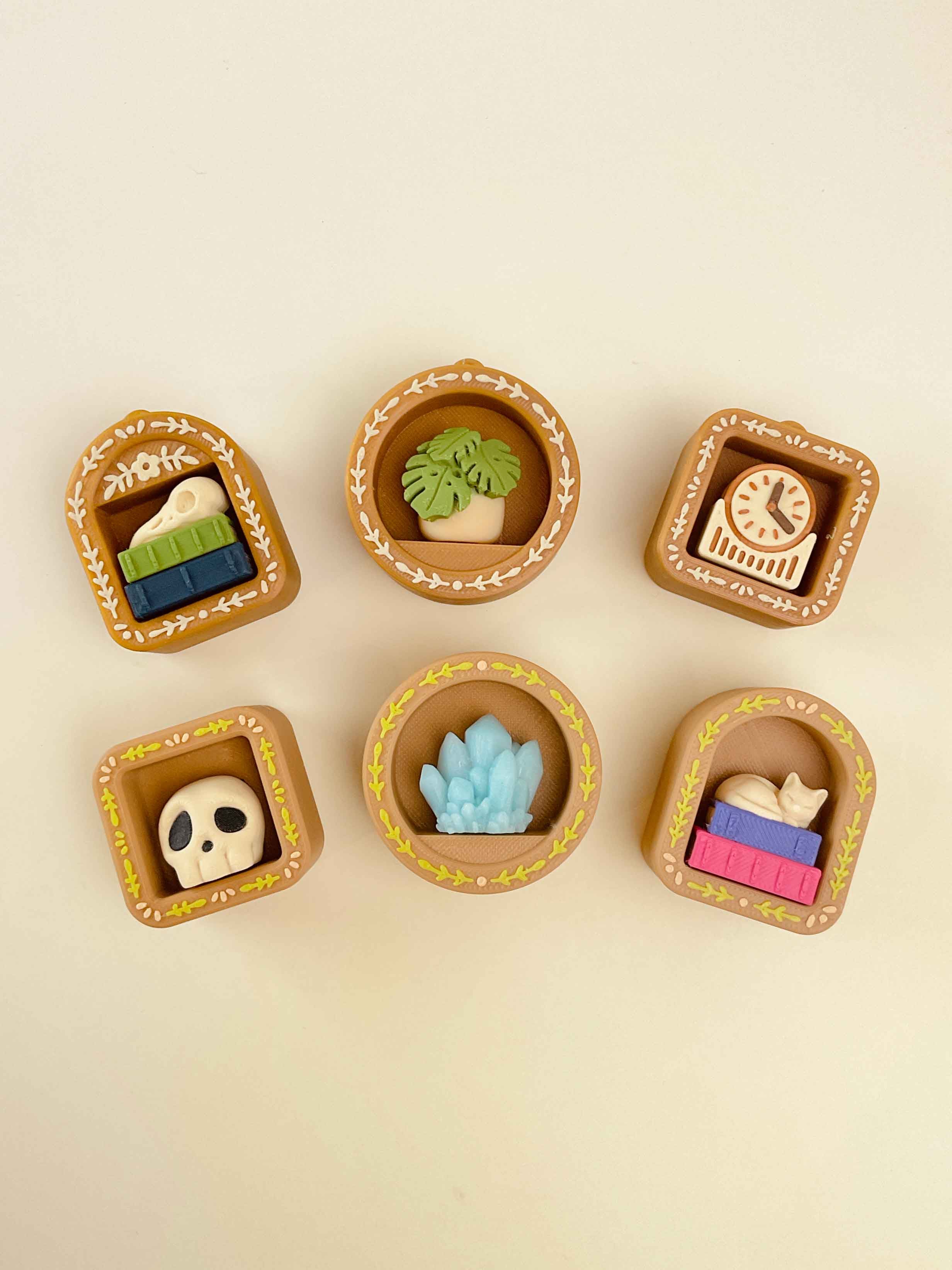 Mini Book Nook Clicker Keychain Fidget Toy Bundle 3d model