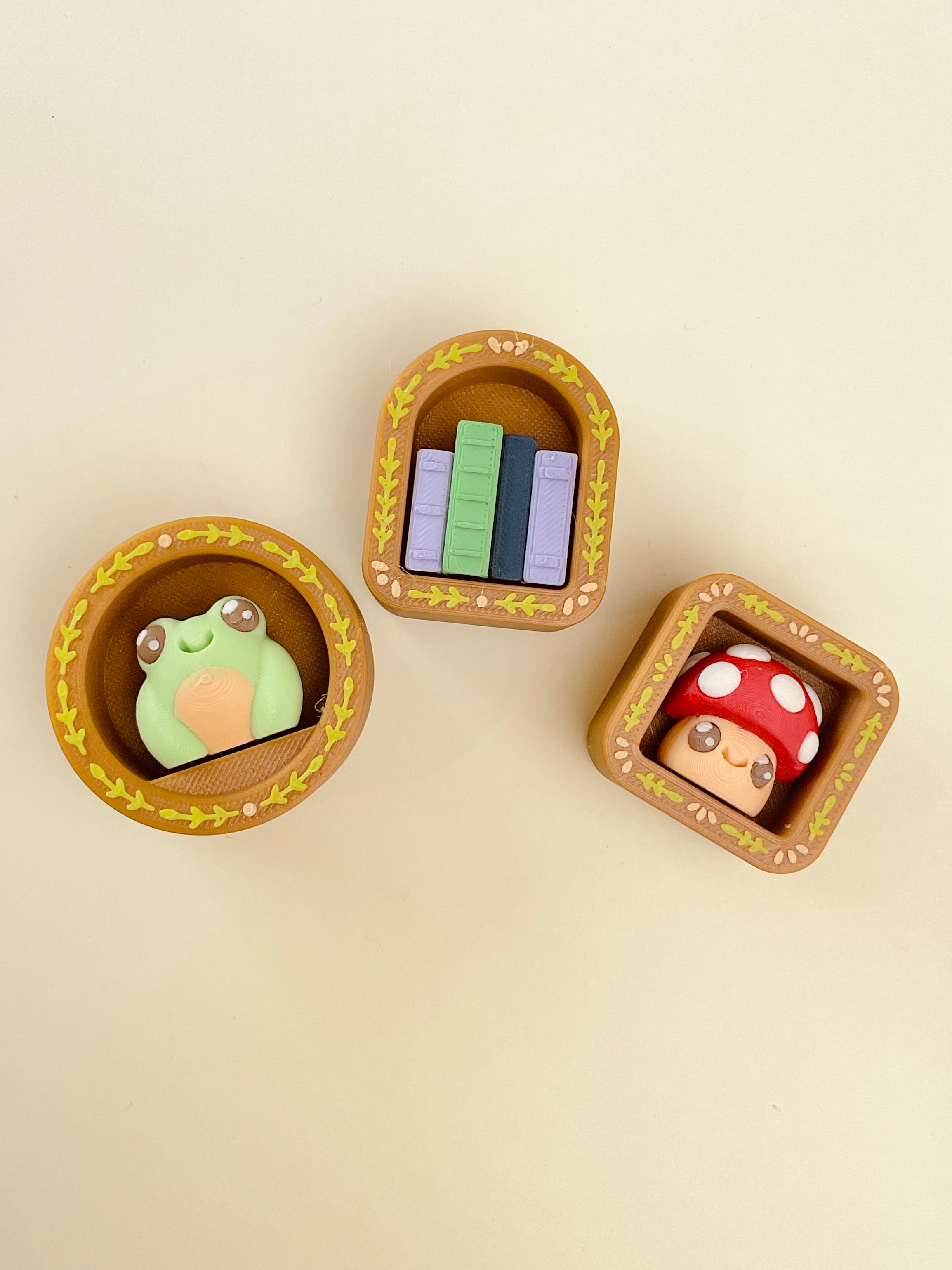 Mini Book Nook Clicker Keychain Fidget Toy Bundle 3d model