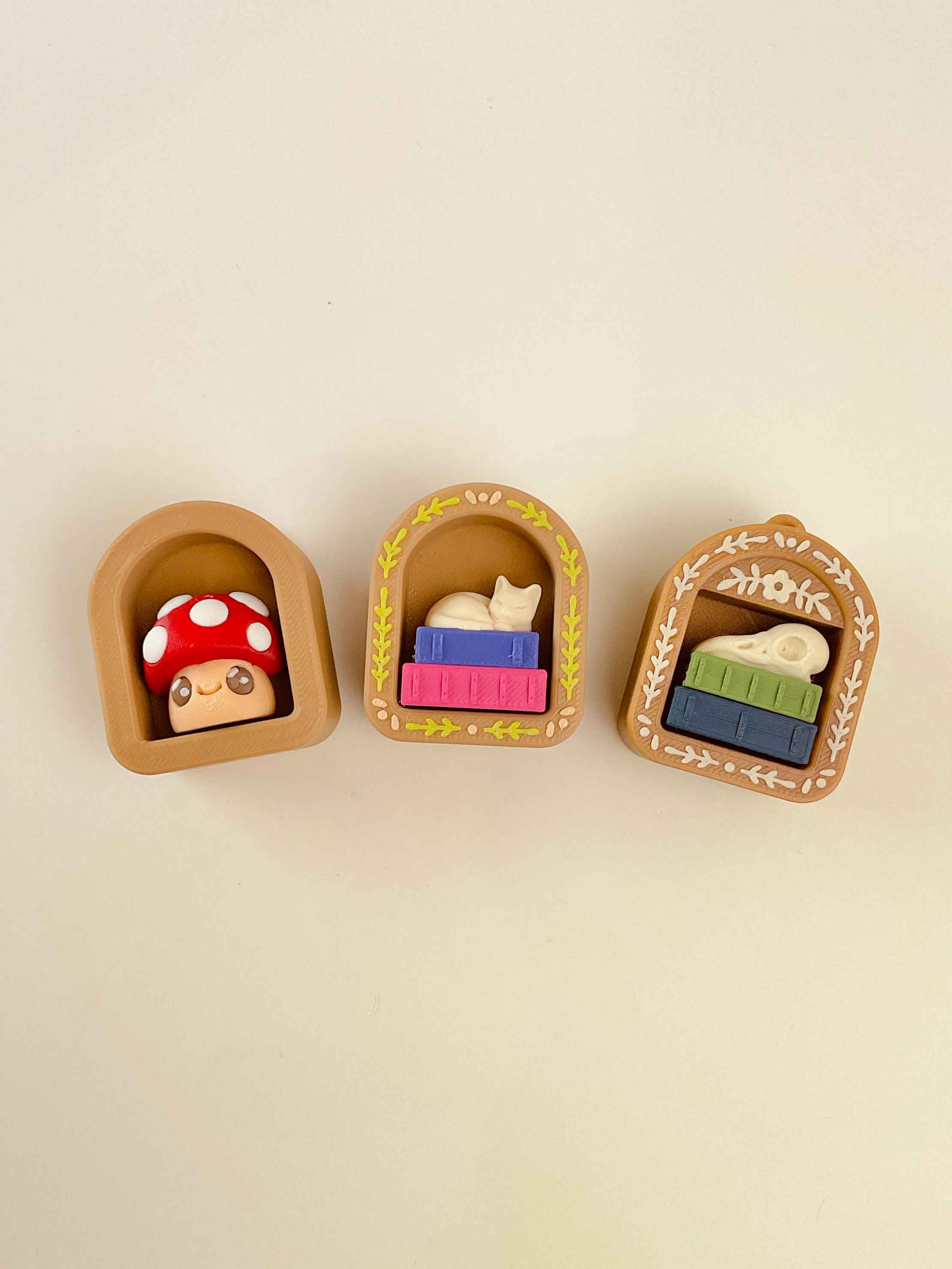 Mini Book Nook Clicker Keychain Fidget Toy Bundle 3d model
