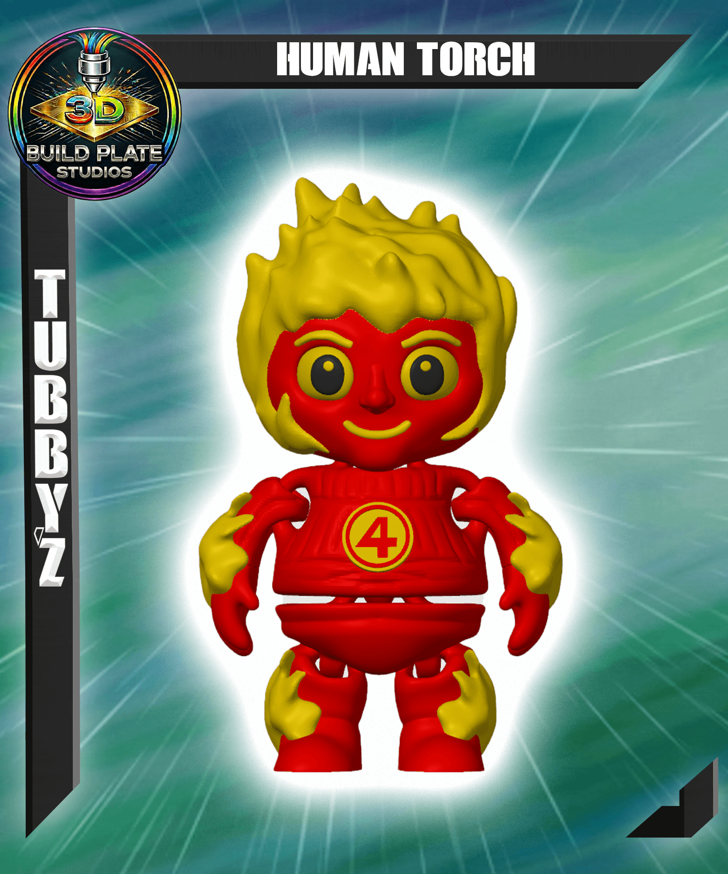 MARVEL Johnny Storm Multicolor Flexi Print-In-Place 3d model
