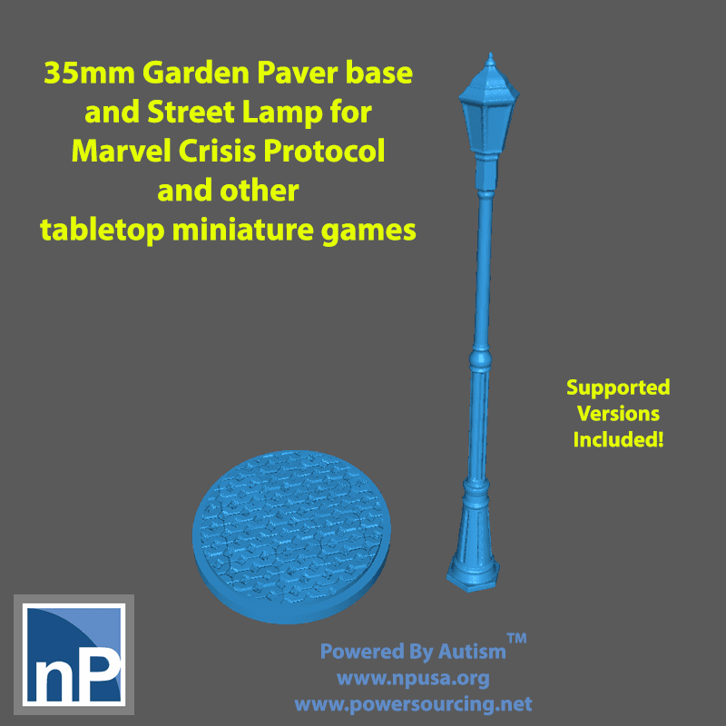 Marvel Crisis Protocol Base and Street Lamp 3d model