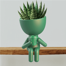 3D People Planter Set, Plant Buddy Planter, Coffee - Stanley Cup, Coffee Lover Planter, Cute Sitting 3d model