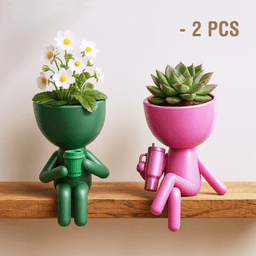 3D People Planter Set, Plant Buddy Planter, Coffee - Stanley Cup, Coffee Lover Planter, Cute Sitting 3d model
