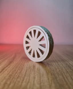 Wooden Wheel Fidget Ring with Spinning Rim 3d model