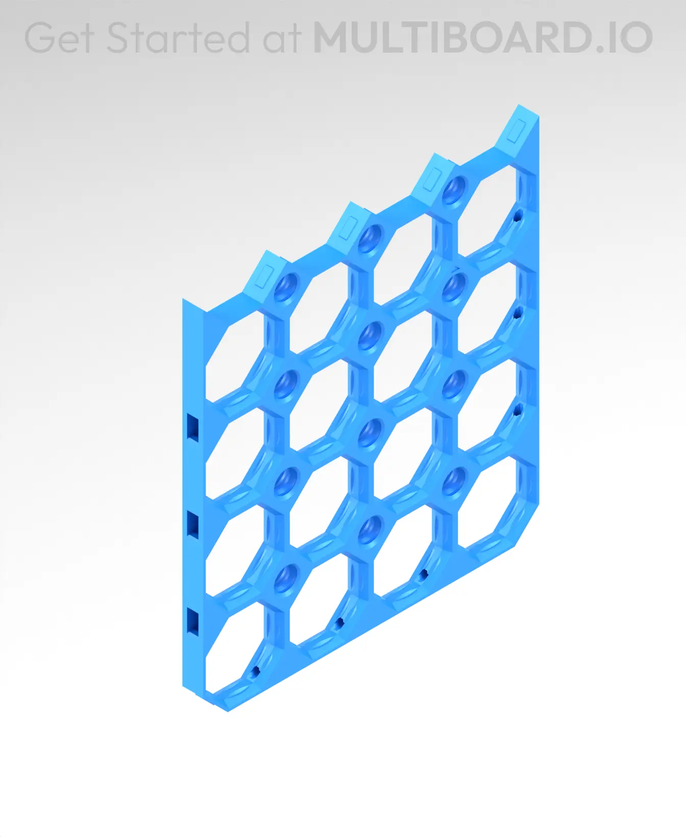 4x4 MU - Bottom Vertical Strip Interfitted - MultiBoard Octagon Plate 3d model