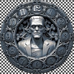 Doctor Frankenstein's Monster Clock Face for Halloween 3d model