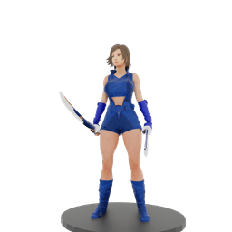 Chinese Modern Sword Fighter Woman v2 3d model
