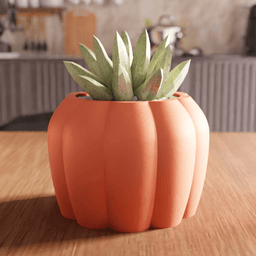 Ribbed Pumpkin Planter Vase 3d model