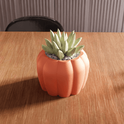 Ribbed Pumpkin Planter Vase 3d model