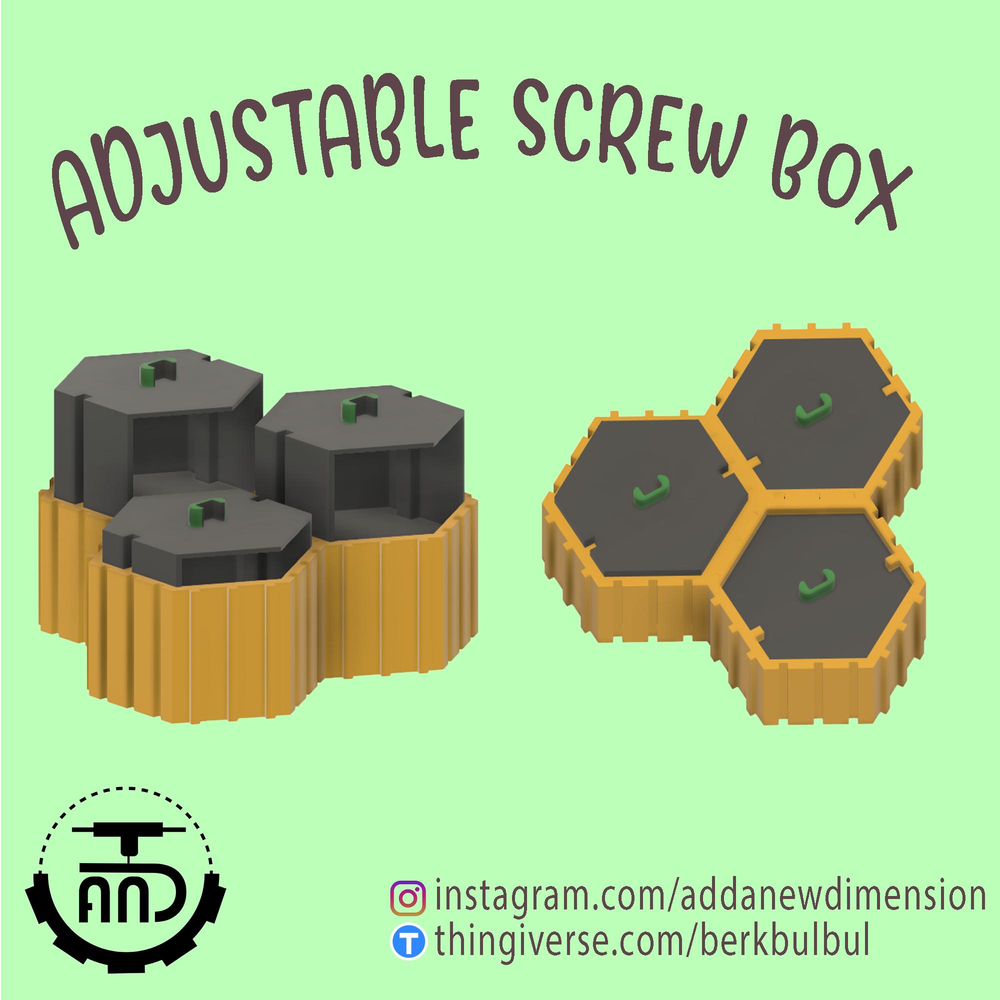 Adjustable Screw Box 3d model