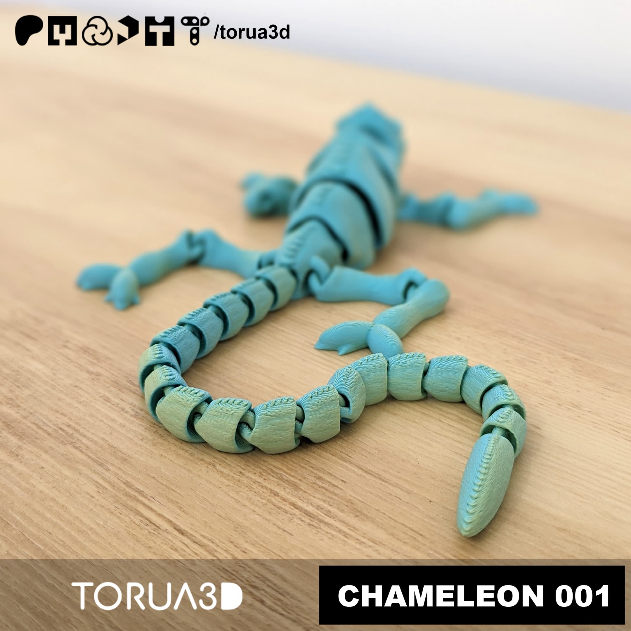 Articulated Chameleon 001 - STL File - Reptile 3d model