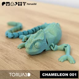 Articulated Chameleon 001 - STL File - Reptile 3d model