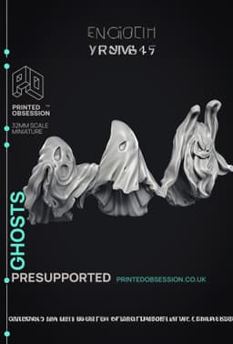 Ghosts - 3 Models - Undead Creature - PRESUPPORTED - Illustrated and Stats - 32mm scale 3d model