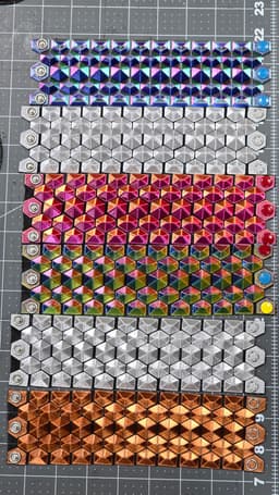 Hexagon pyramid cuff - snaps and strap version 3d model