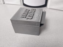 Print in Place storage, coin, paperclip Box with Flip open Top D-Ring - TinkerCad Designed 3d model