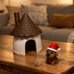 CUTE REINDEER WITH STABLE - COZY CHRISTMAS COMPANION / CHRISTMAS DECOR 3d model