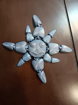 Smiling Sun - flexi fidget toy - print in place 3d model