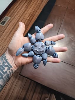 Smiling Sun - flexi fidget toy - print in place 3d model