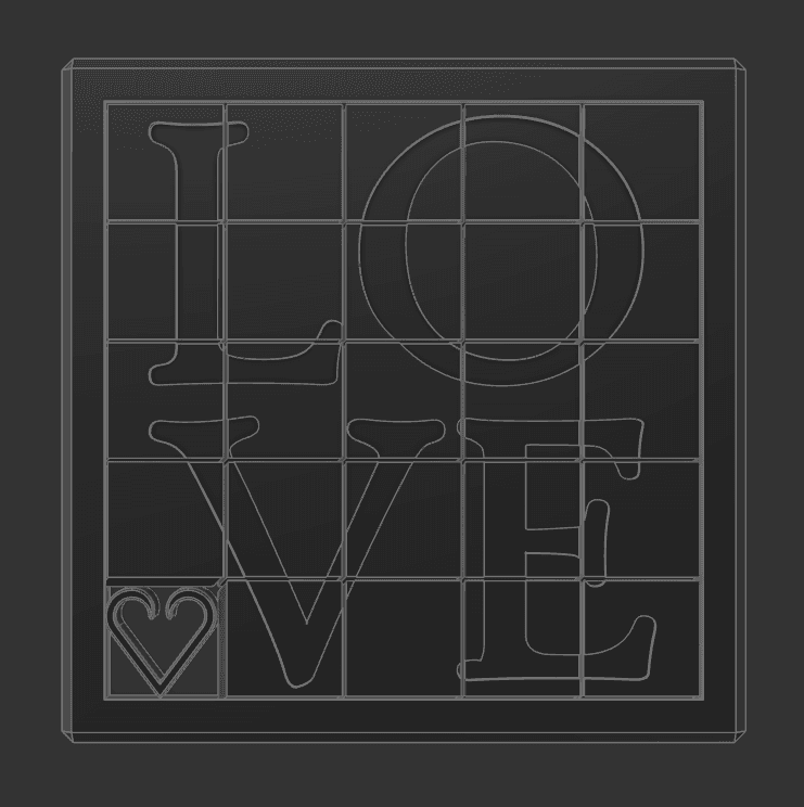 Double-Sided Sliding Puzzle - LOVE & Hearts | #3Dprint #pdo | NoahMillerDesign 3d model