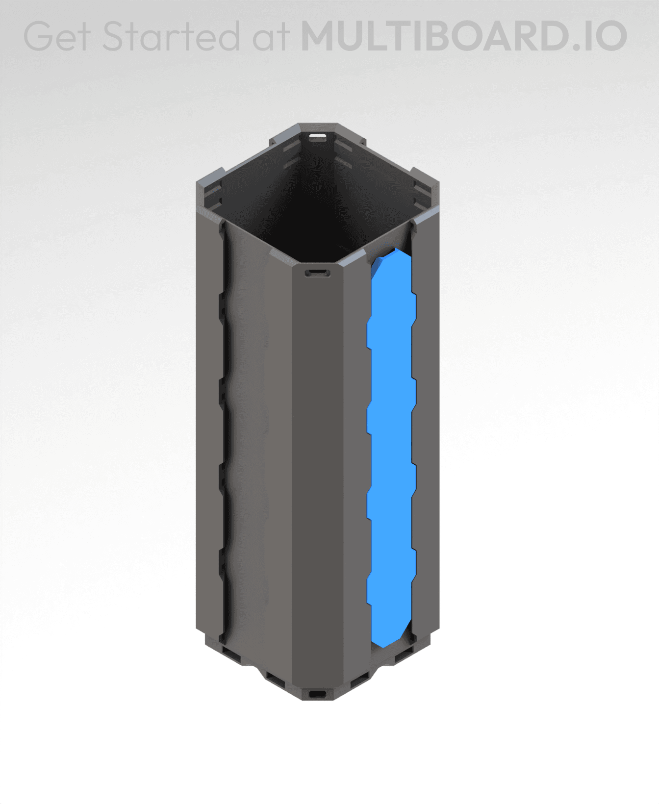 2.5 LU Bin Fit - OO Cover Locked Lite Rail - (4 MU Rail) 3d model