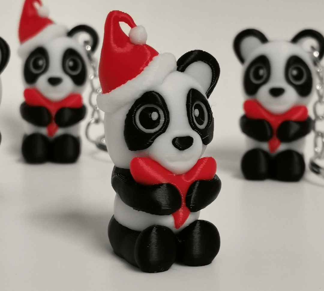 Adorable Christmas mini panda with a heart 3d model