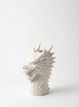 Dragon Head Vase - Minimalist Mythical Planter 3d model