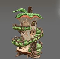 Enchanted Apple Core House STL File for 3D Printing 3d model