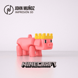 King Pig Tecnhoblade minecraft keychain figure 3d model
